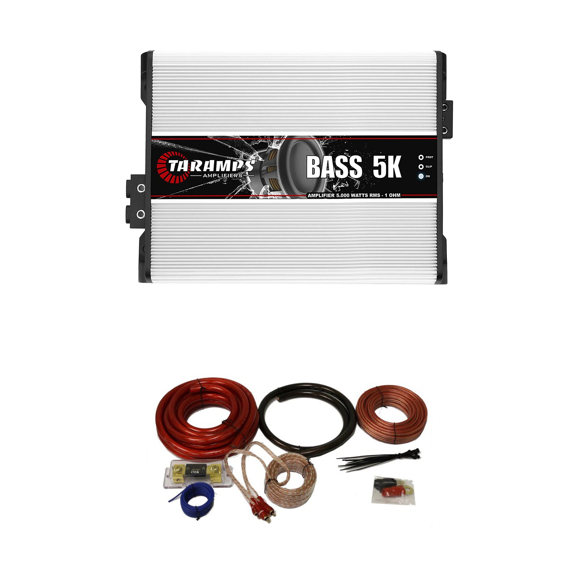 Taramps BASS 5K 5000 Watt RMS Auto Mono Amplifier w/ QPower Amp Installation Kit - VMInnovations