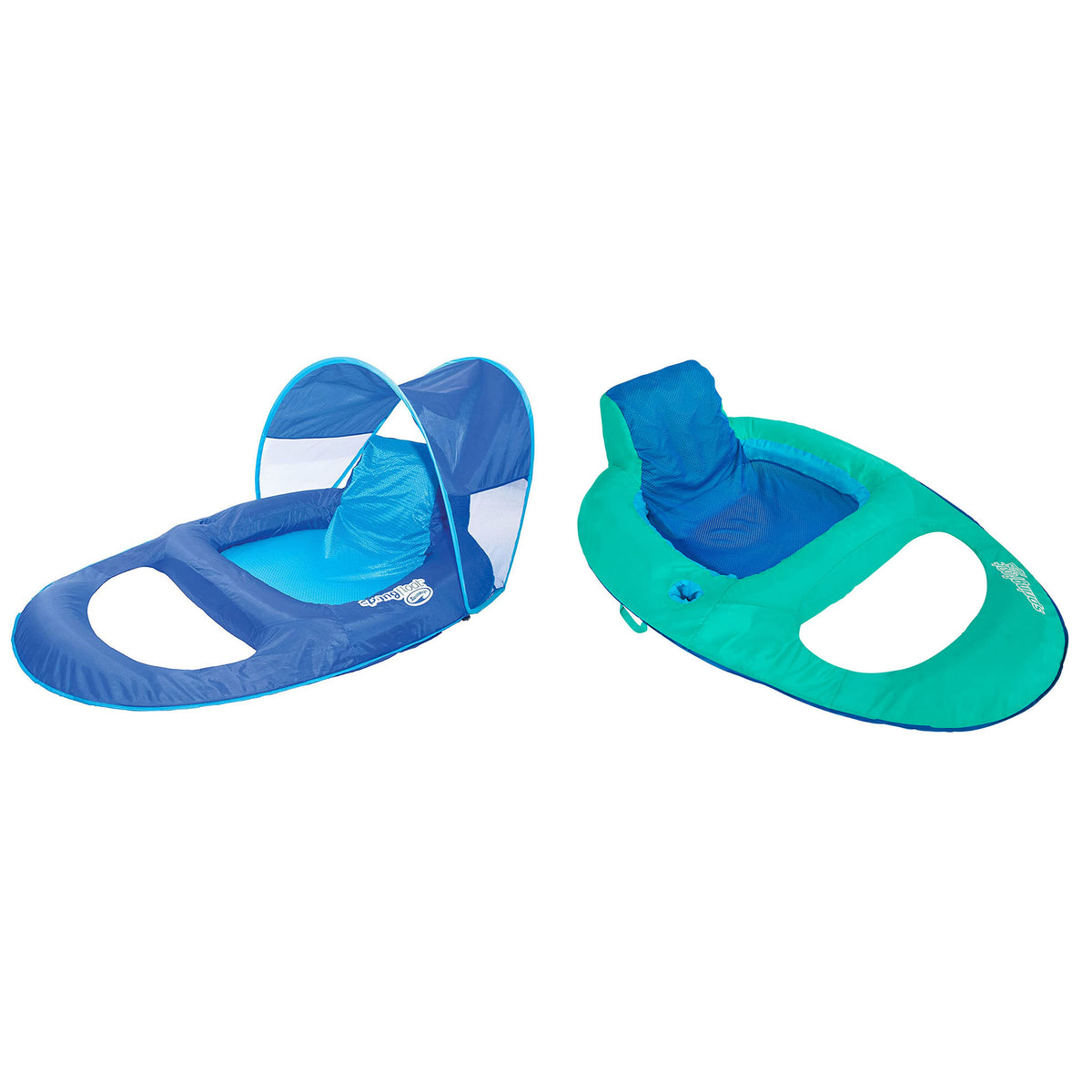SwimWays Spring Float Recliner with Inflatable Twist & Fold Spring Pool Float