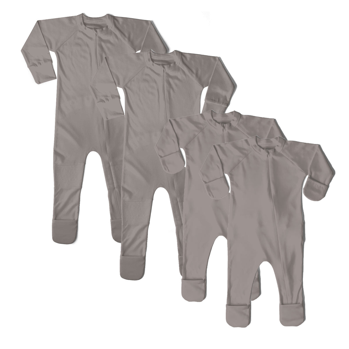 Goumikids Unisex Newborn Baby Footie Pajamas Sock Sleep Clothes, Pewter (4 Pair) - VMInnovations
