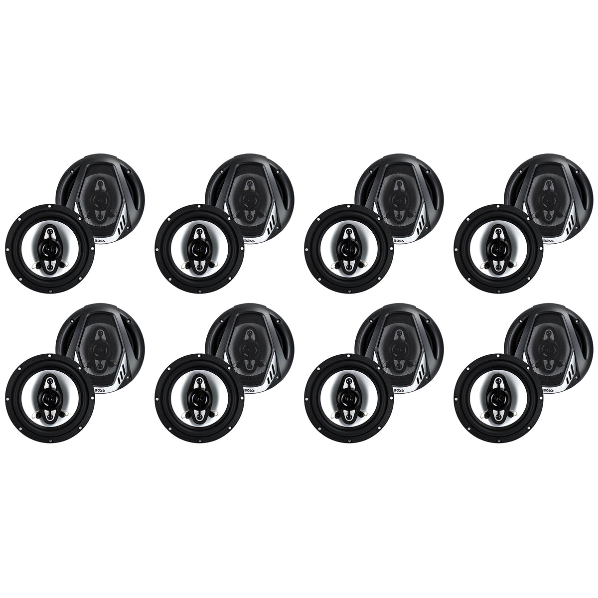 BOSS NX654 6.5" 400W 4-Way Car Audio Coaxial Speakers Stereo 4 Ohm (8 Pack)