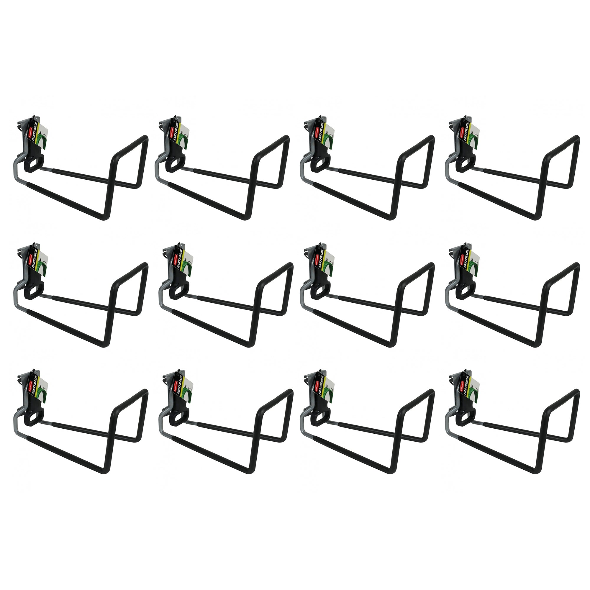 Rubbermaid FastTrack All in 1 Rail Garage Storage System Hook, Black (12 Pack) - VMInnovations
