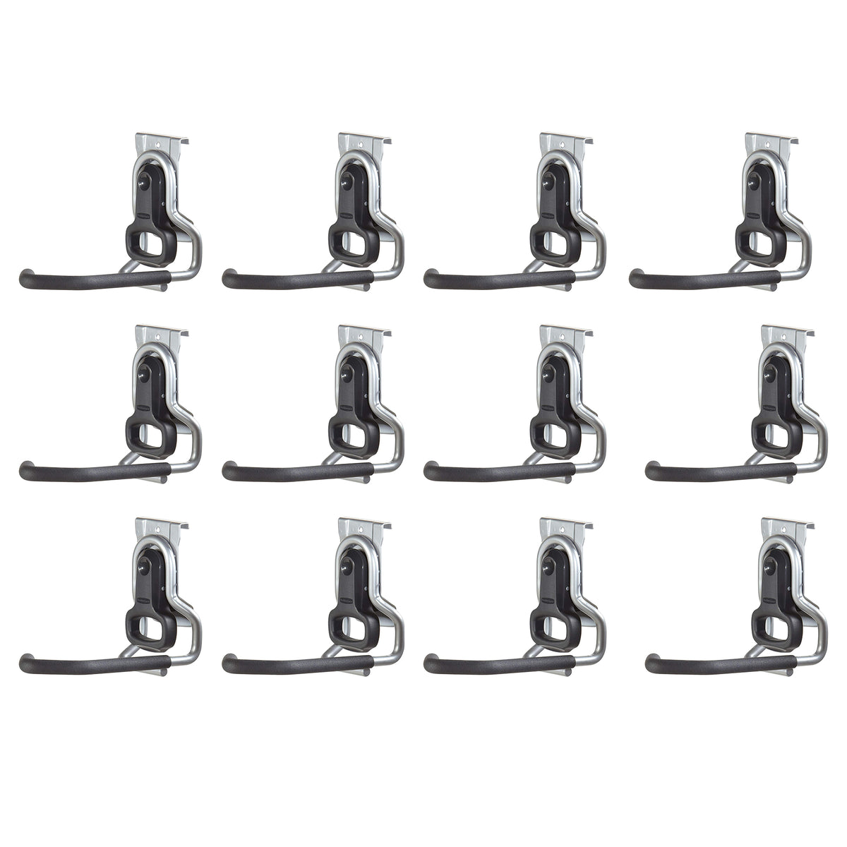 Rubbermaid Vertical FastTrack Hanging Wall Mount Hook Garage Organizer (12 Pack)