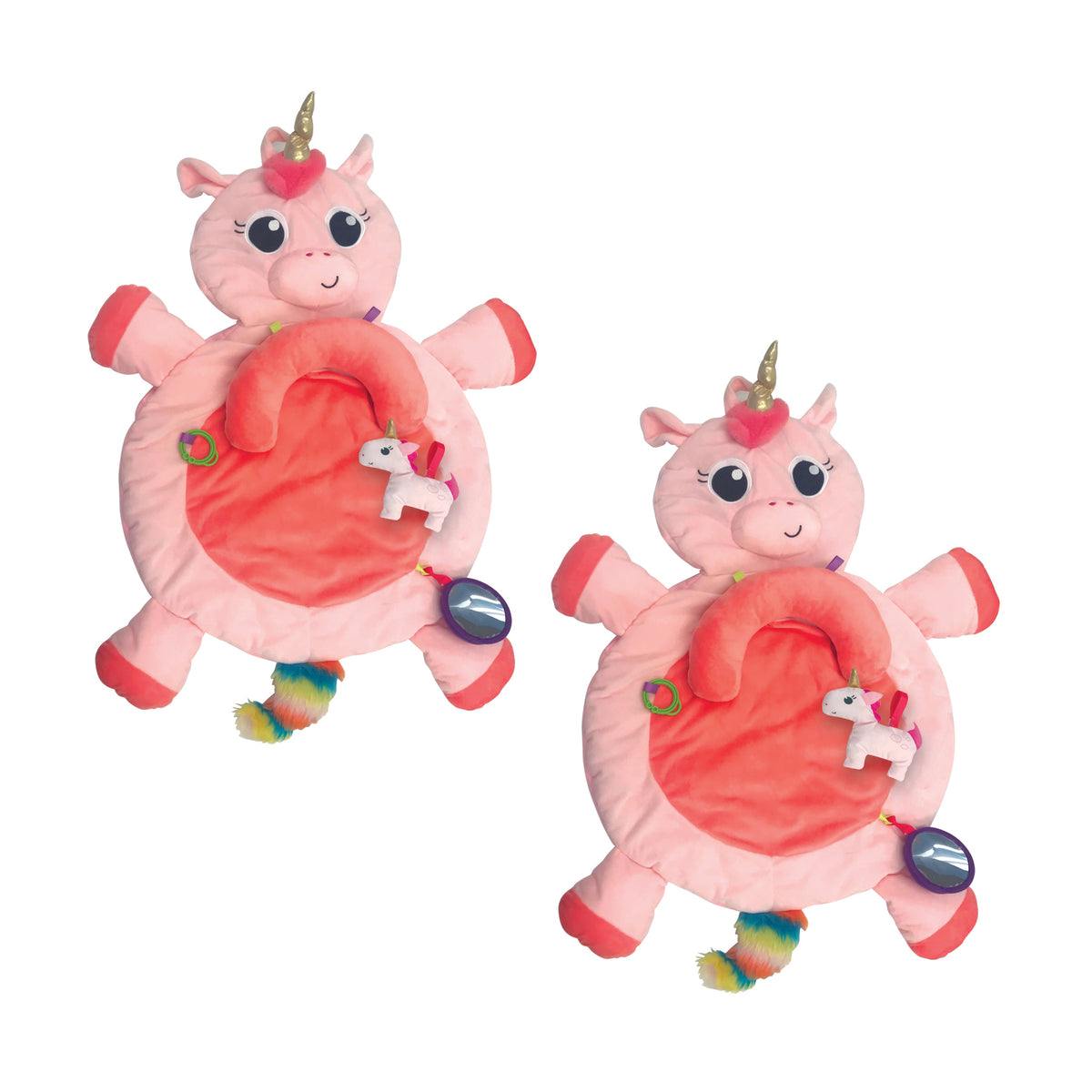 Little Tikes 3 in 1 Infant Tummy Time Plush Pillow Playmat, Unicorn (2 Pack) - VMInnovations