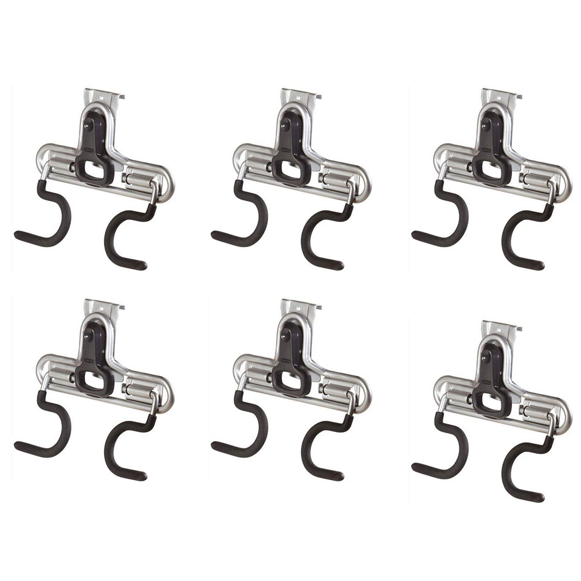 Rubbermaid FastTrack Wall S Hook 2 Handle Tool Storage Organizer Rack (6 Pack) - VMInnovations