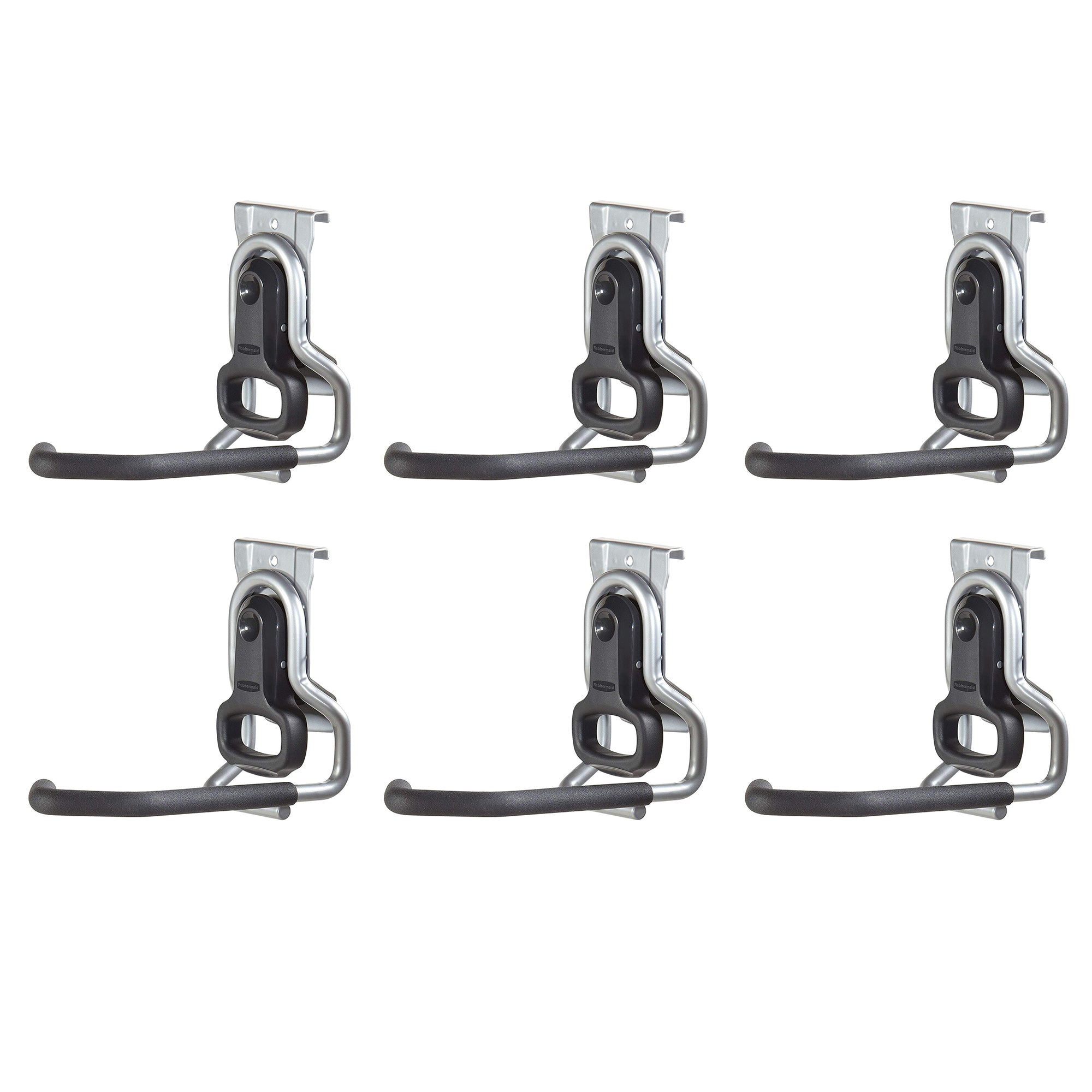 Rubbermaid Vertical FastTrack Hanging Wall Mount Hook Garage Organizer (6 Pack) - VMInnovations