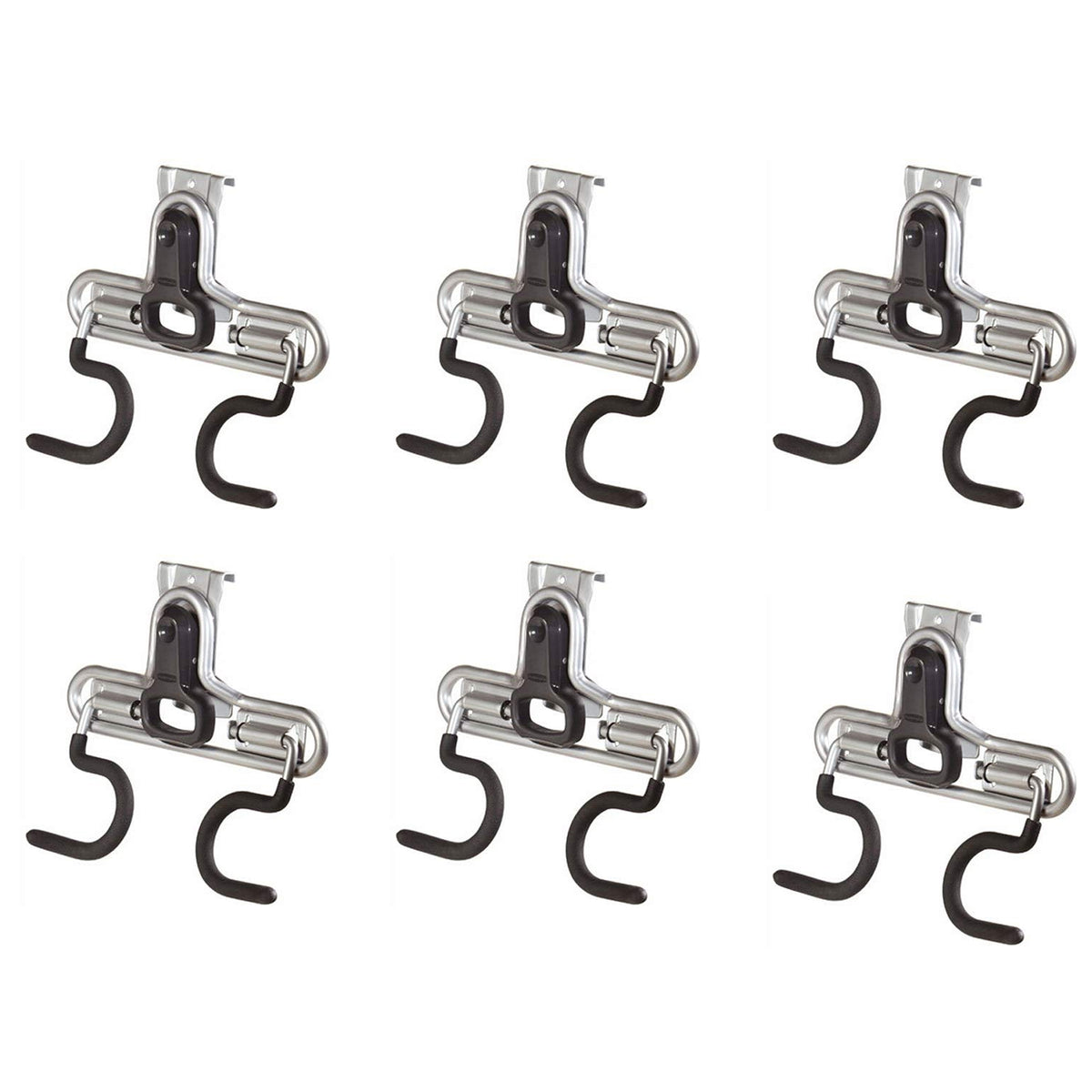 Rubbermaid FastTrack Wall S Hook 2 Handle Tool Storage Organizer Rack (6 Pack)