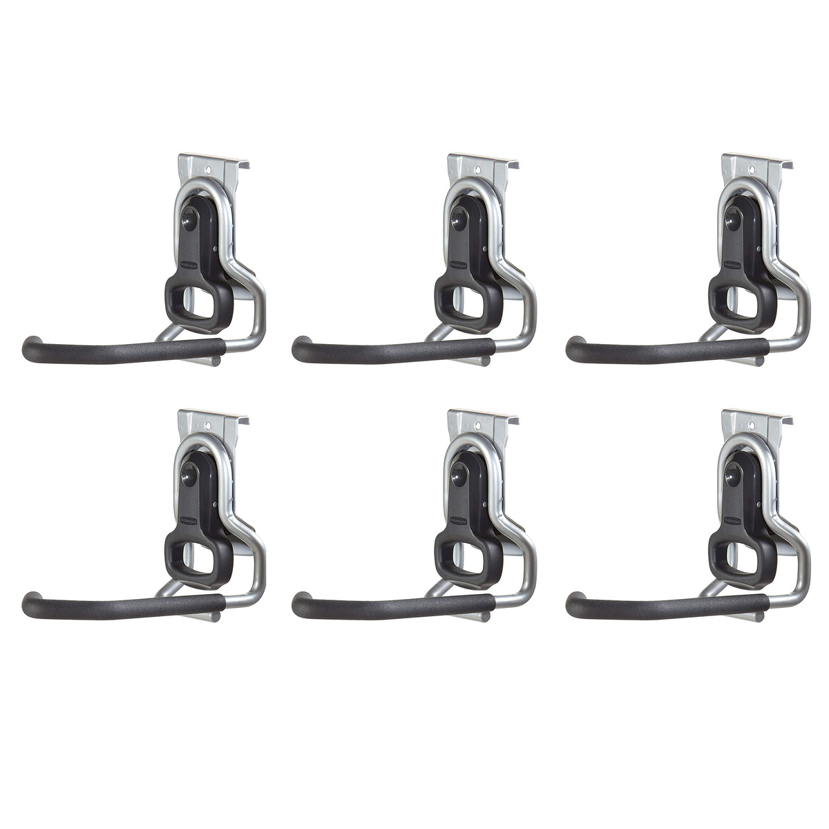 Rubbermaid Vertical FastTrack Hanging Wall Mount Hook Garage Organizer (6 Pack)