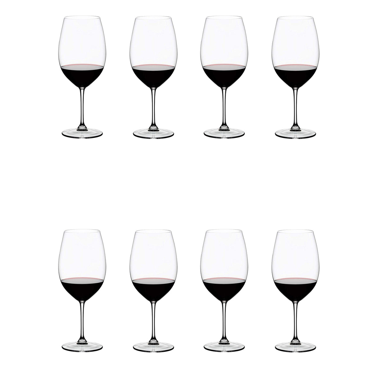 Riedel Vinum Bordeaux Grand Cru Crystal Red Wine Glass, 33.86 Ounce (8 Pack)