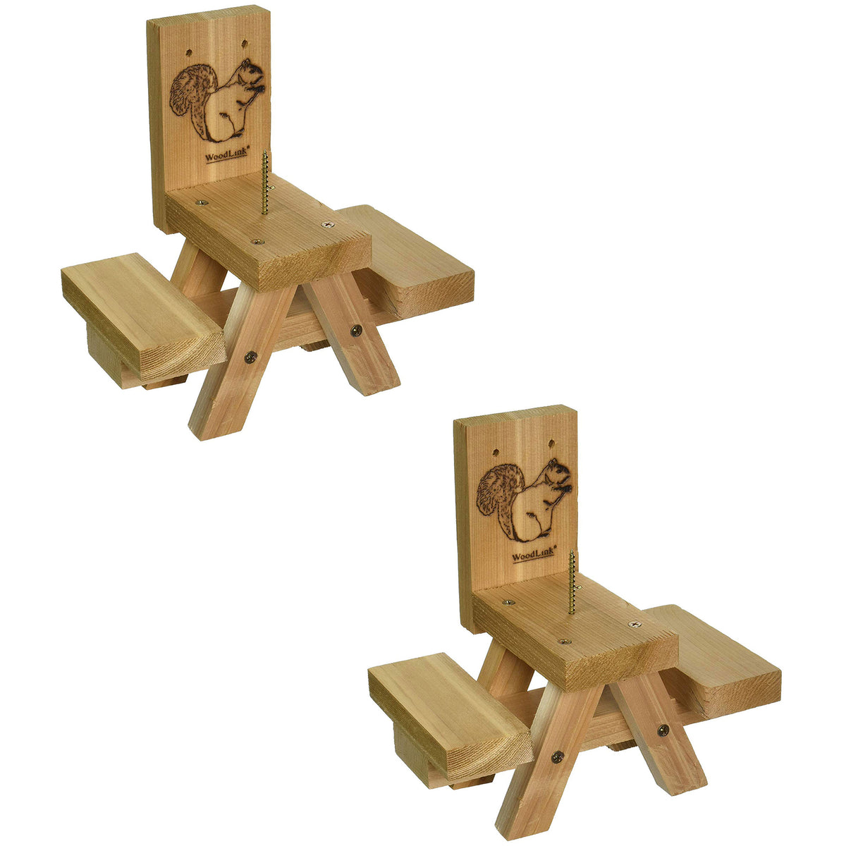 Woodlink Wooden Mini Picnic Table 1 Corn Cob Squirrel Feeding Station (2 Pack)