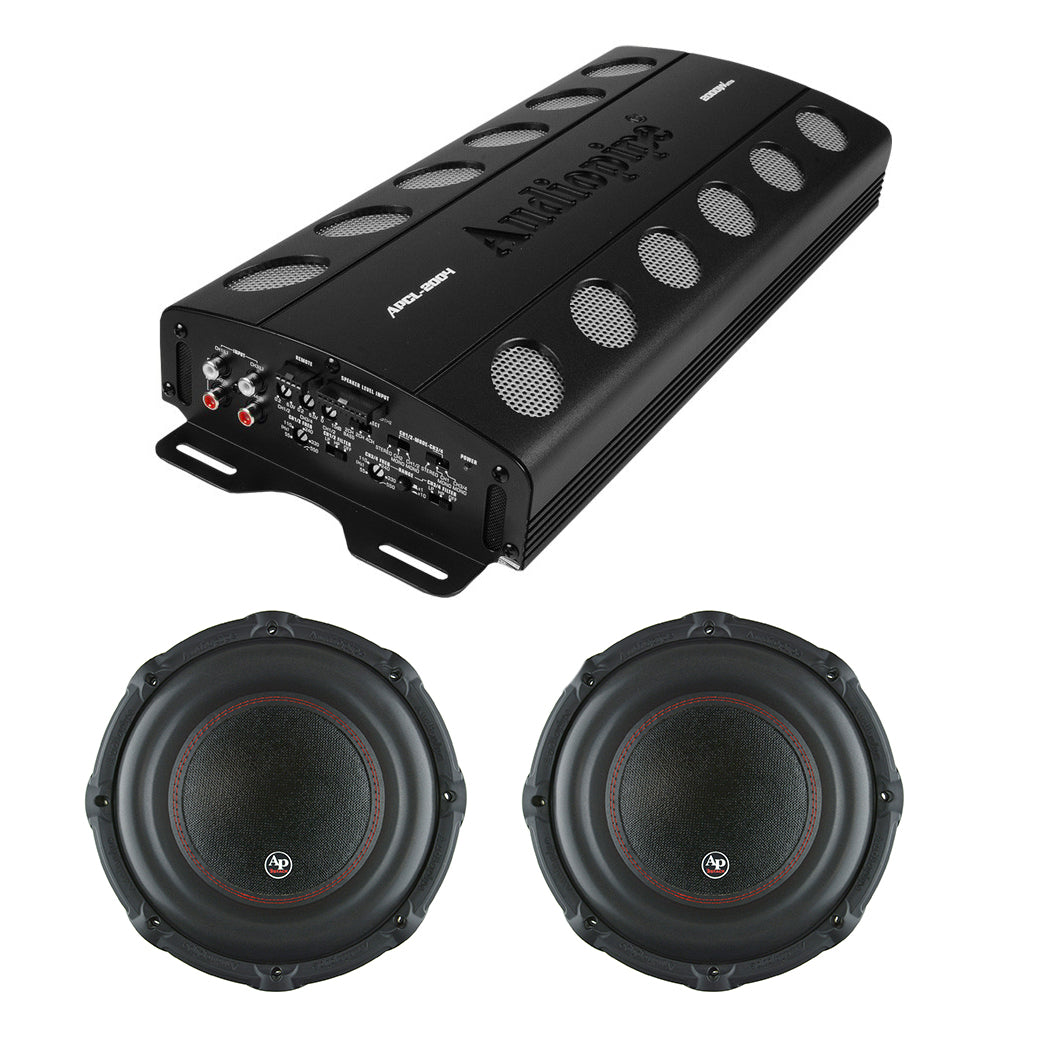 Audiopipe Car Audio Package w/2000W 4-Channel MOSFET Amp & 2 12" 1800W Subwoofer