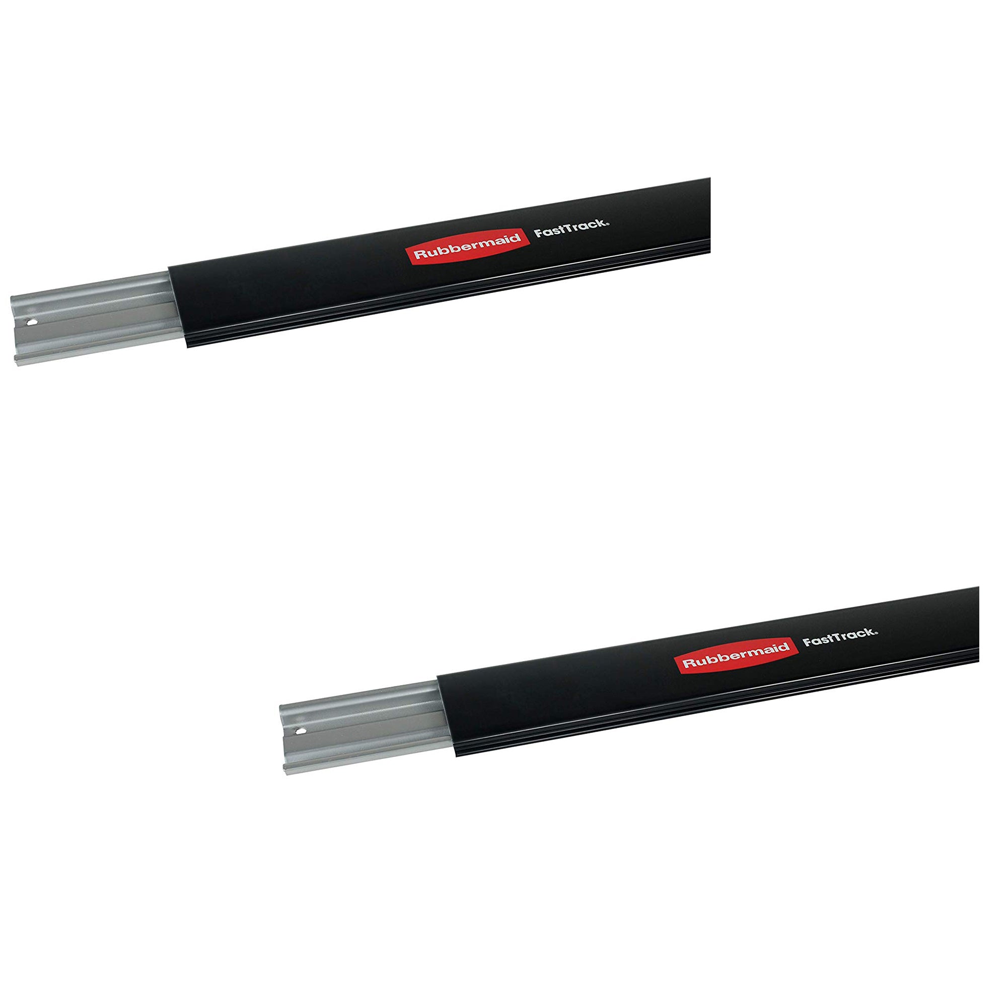 Rubbermaid Fast Track 48" Steel Horizontal Wall Mounted Storage Rail (2 Pack)