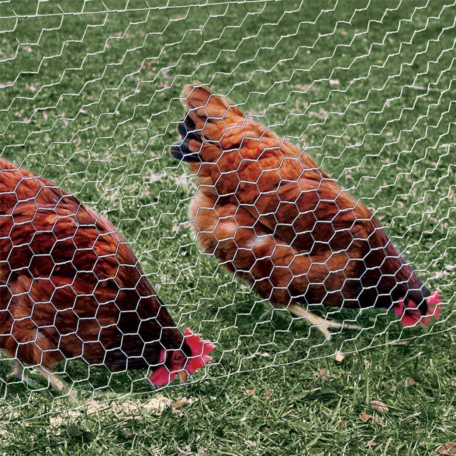 YardGard 18"x150' 1" Mesh Poultry Netting Garden Wire Fence, Silver (Open Box) - VMInnovations