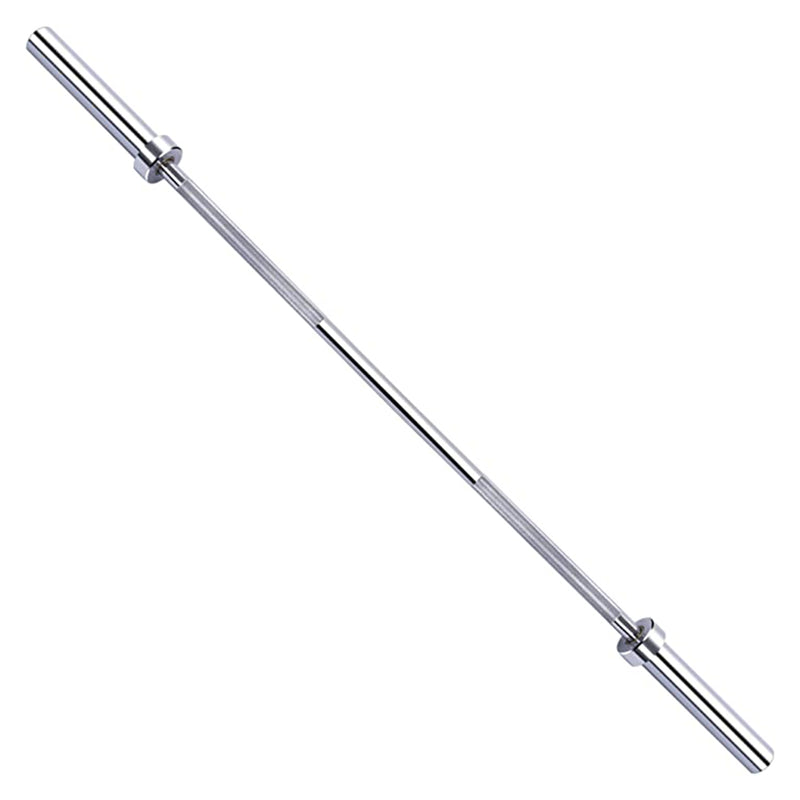 HulkFit Solid Steel 84 Inches Long Olympic Barbell Weightlifting Bar, Chrome