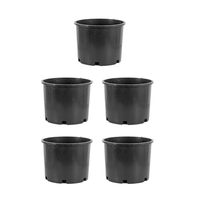 Pro Cal 7 Gallon Wide Rim Durable Plastic Plant Nursery Pot, 5 Pack