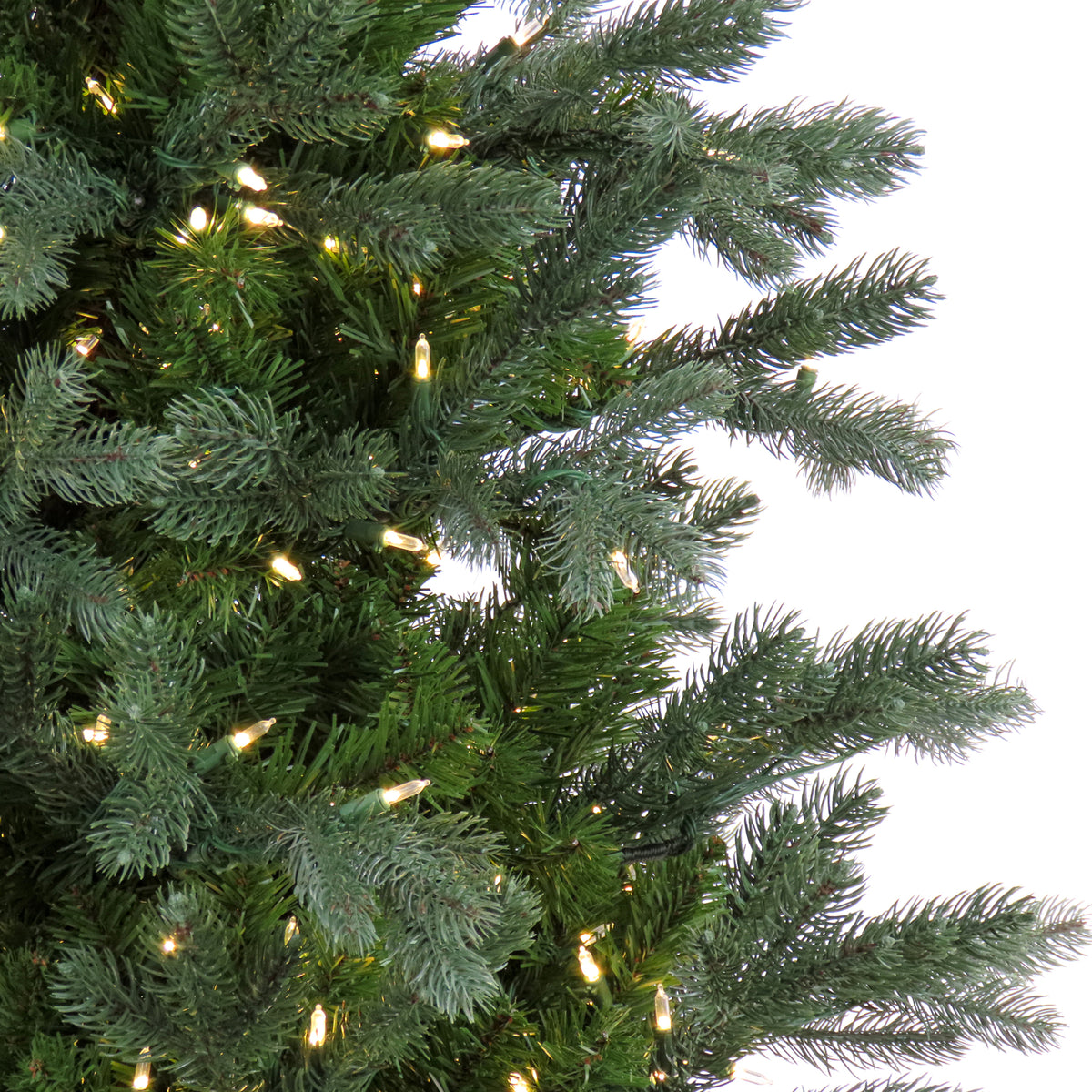 HGTV Home Collection Pre-Lit Artificial Slim Balsam Christmas Tree with PowerConnect LED Lights, Hinged Branches, Plug In, 7.5ft
