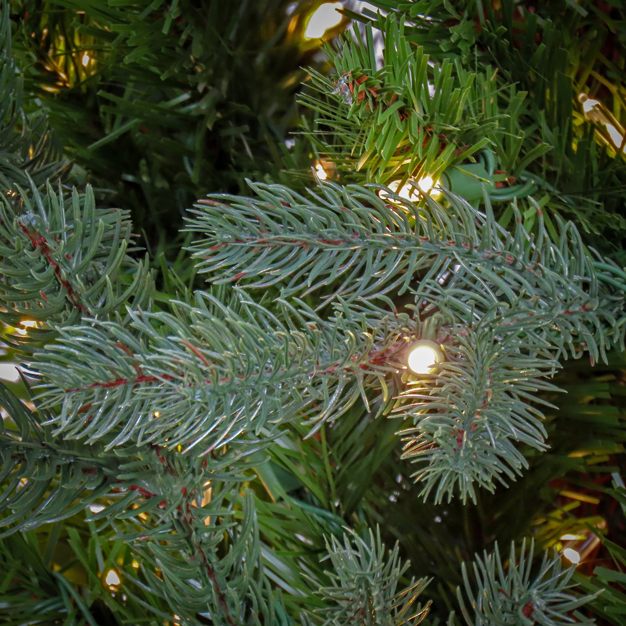 HGTV Home Collection Pre-Lit Artificial Slim Balsam Christmas Tree with PowerConnect LED Lights, Hinged Branches, Plug In, 7.5ft