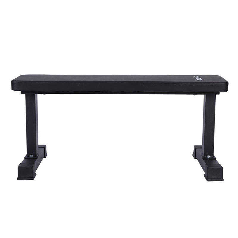 HolaHatha Steel Frame Foam Padded Flat Freeweight Bench for Weight Training