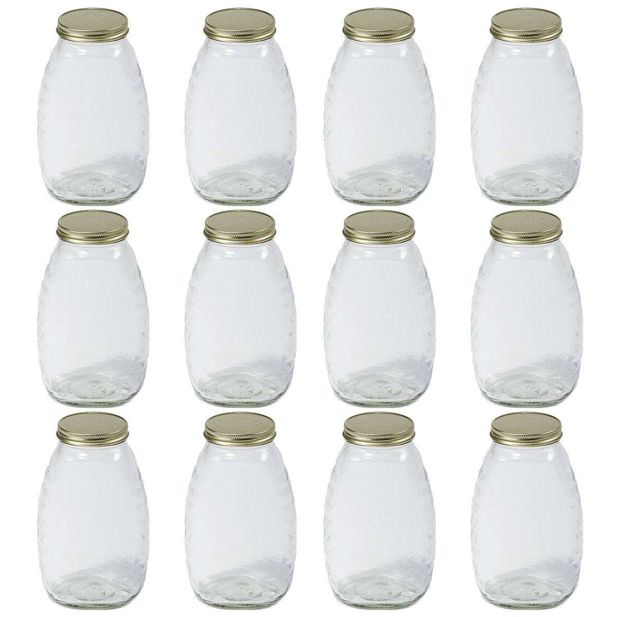 Little Giant 32 oz Honey Glass Skep Jar w/ Airtight Lid (12 Pack) (Open Box)