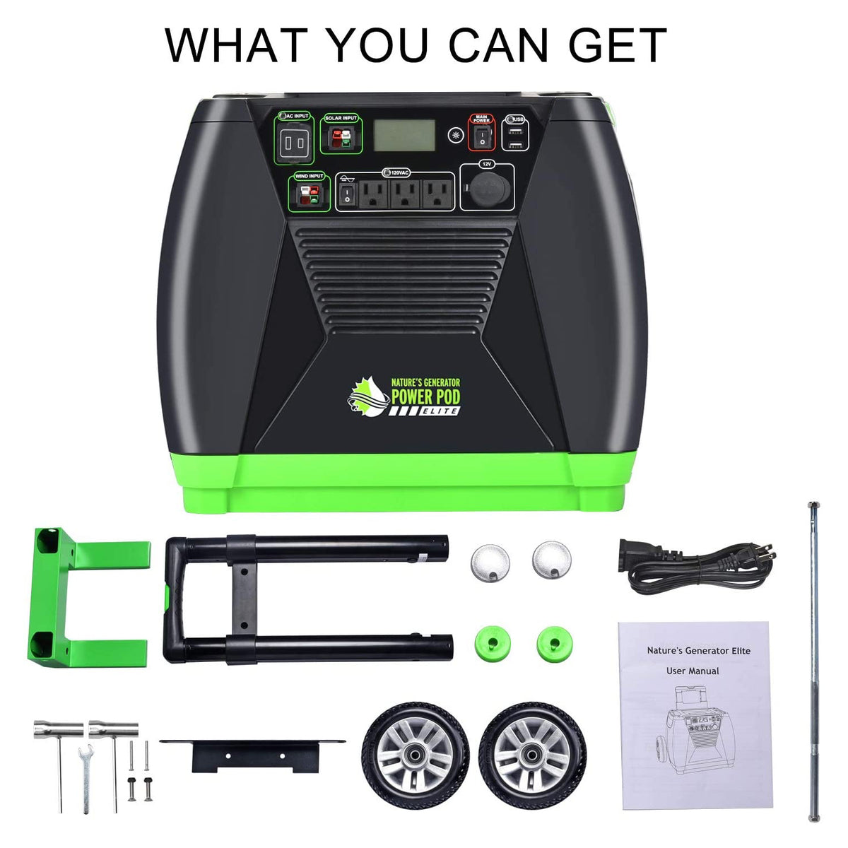 Nature's Generator Elite Portable Solar and Wind Powered 3600 Watts Generator