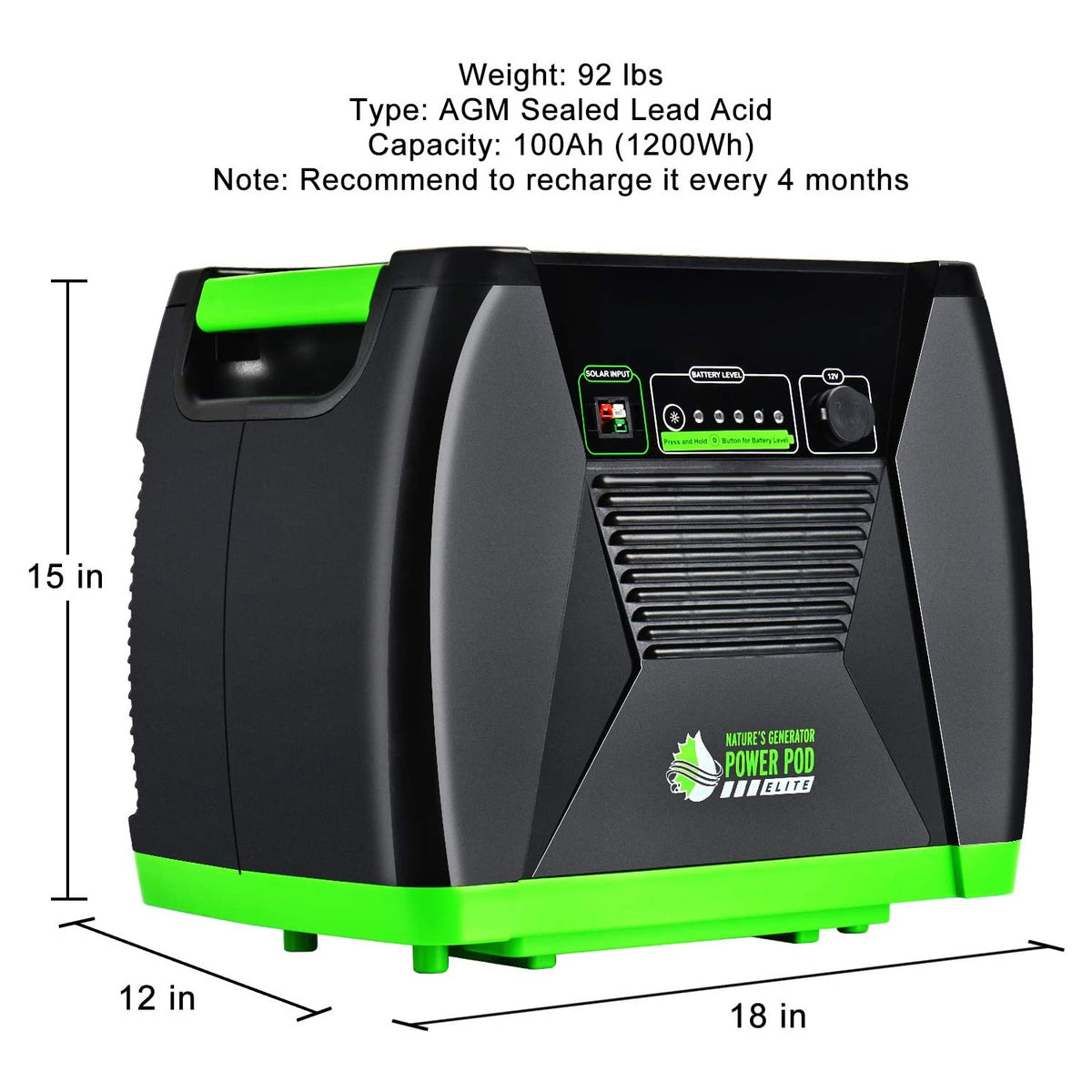 Nature's Generator Solar & Wind Generator w/Power Pod & Pack of 2 Solar Panels