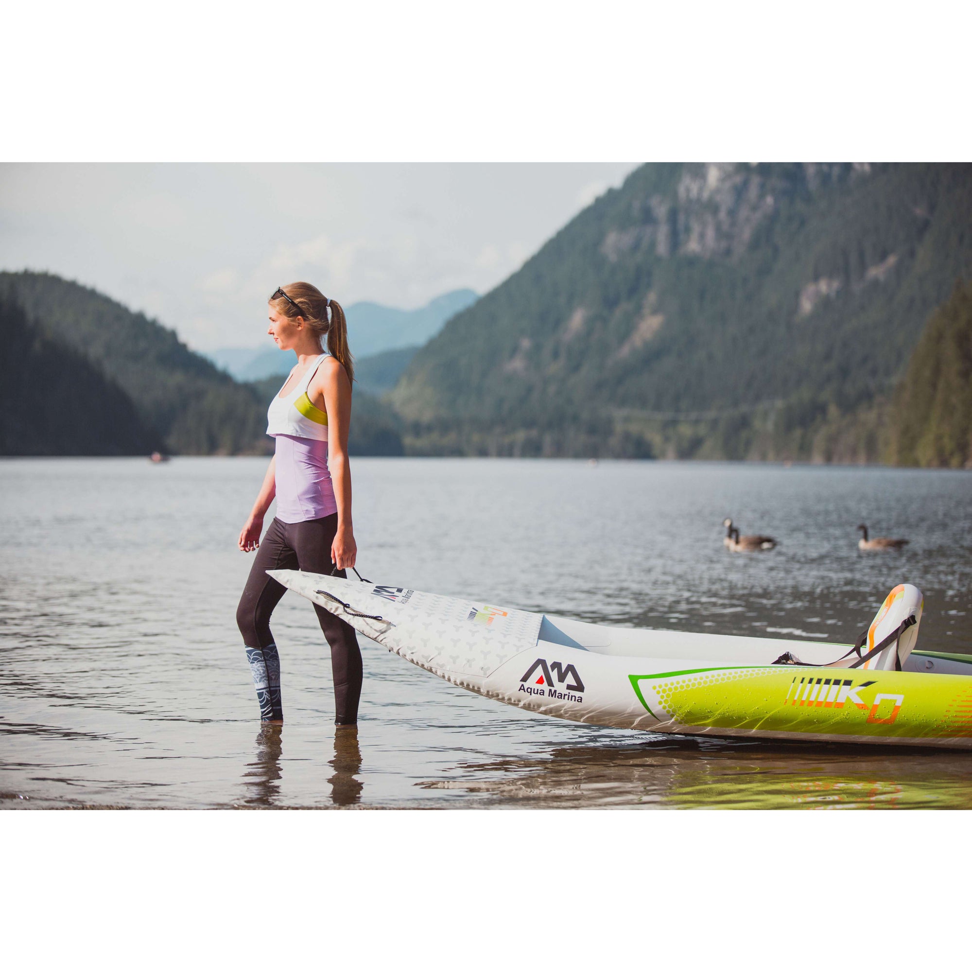 Aqua Marina HM-312 Betta Inflatable 1 Person Leisure Paddle Kayak, Orange/White