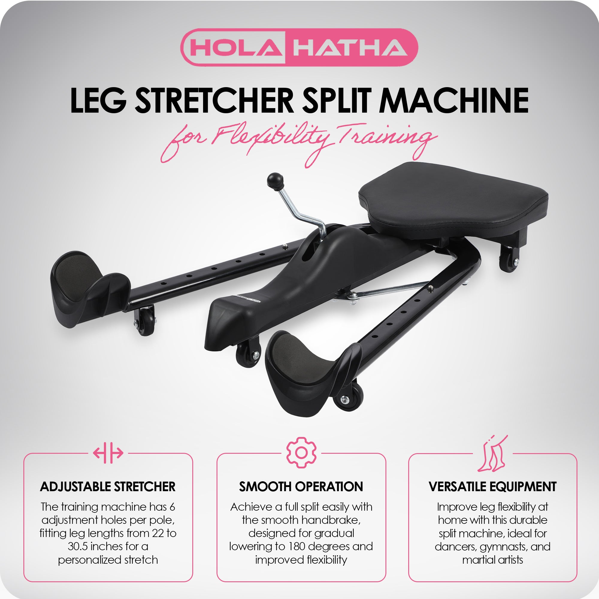 HolaHatha Leg Stretcher Machine for Flexibility Training, Steel, Black (Used) - VMInnovations