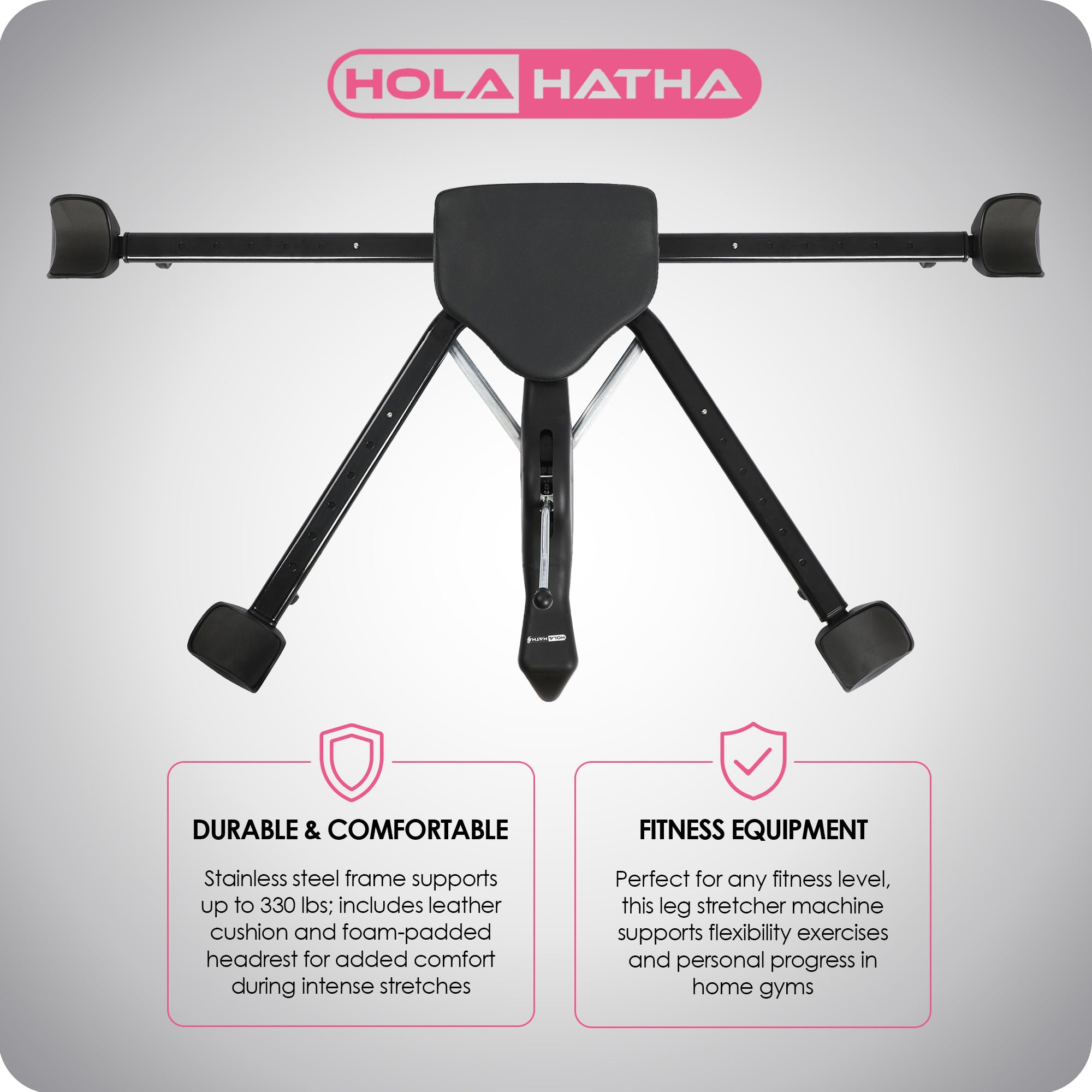 HolaHatha Leg Stretcher Machine for Flexibility Training, Steel, Black (Used) - VMInnovations