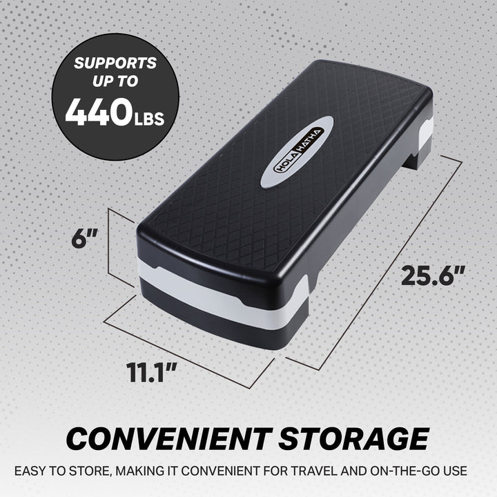 HolaHatha Aerobic Step Platform Exercise Fitness Equipment w/ Adjustable Height - VMInnovations