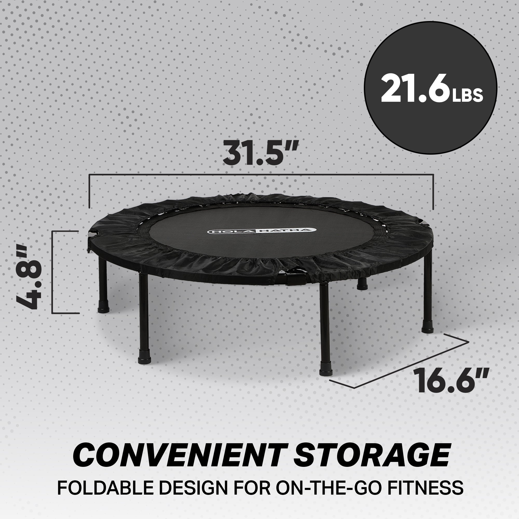 HolaHatha 40" Foldable Mini Trampoline Fitness Rebounder w/Handle (Used) - VMInnovations