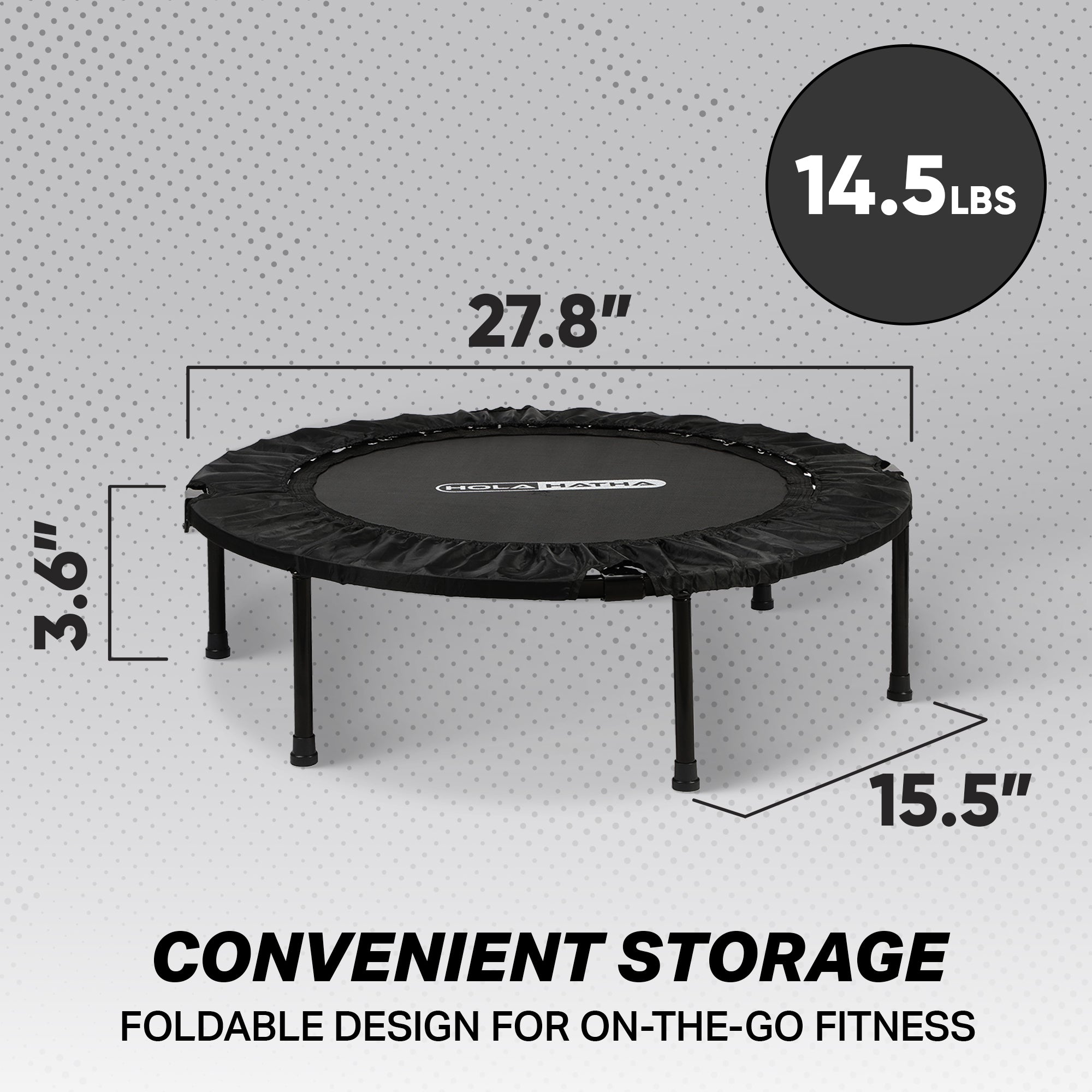 HolaHatha 36" Foldable Trampoline Fitness w/Adjustable Handle (For Parts) - VMInnovations