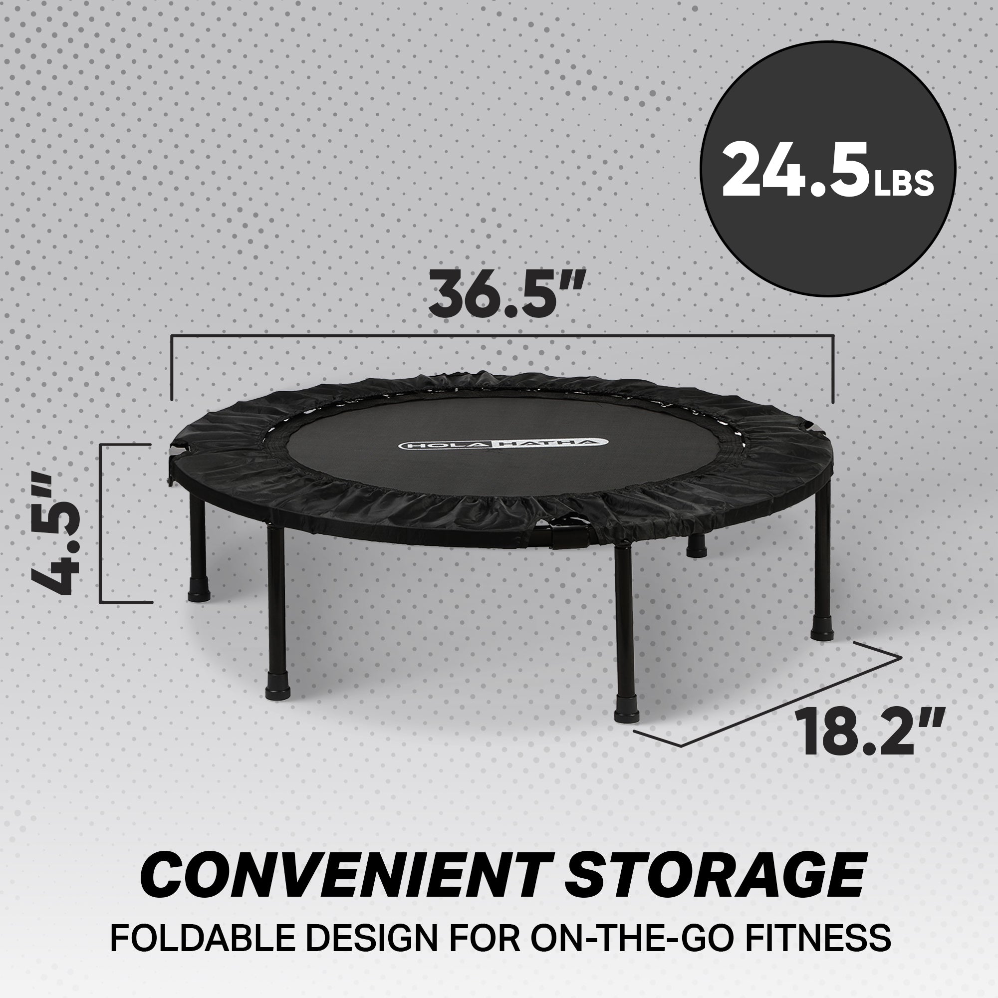 HolaHatha 48" Foldable Mini Trampoline Rebounder w/Adjustable Handle (For Parts) - VMInnovations