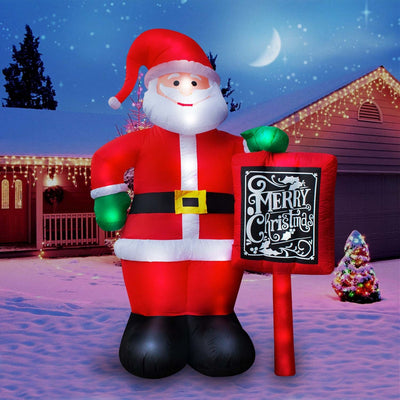 Holidayana 10 Ft Tall Giant Inflatable Merry Santa Claus Holiday Yard Decoration
