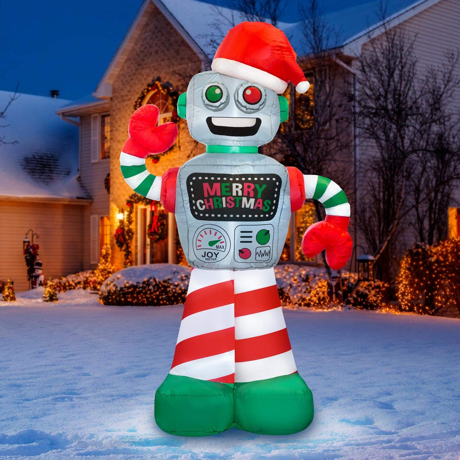 Holidayana 6 Foot Tall Inflatable Winter Holiday Robot Yard Decoration(Open Box)