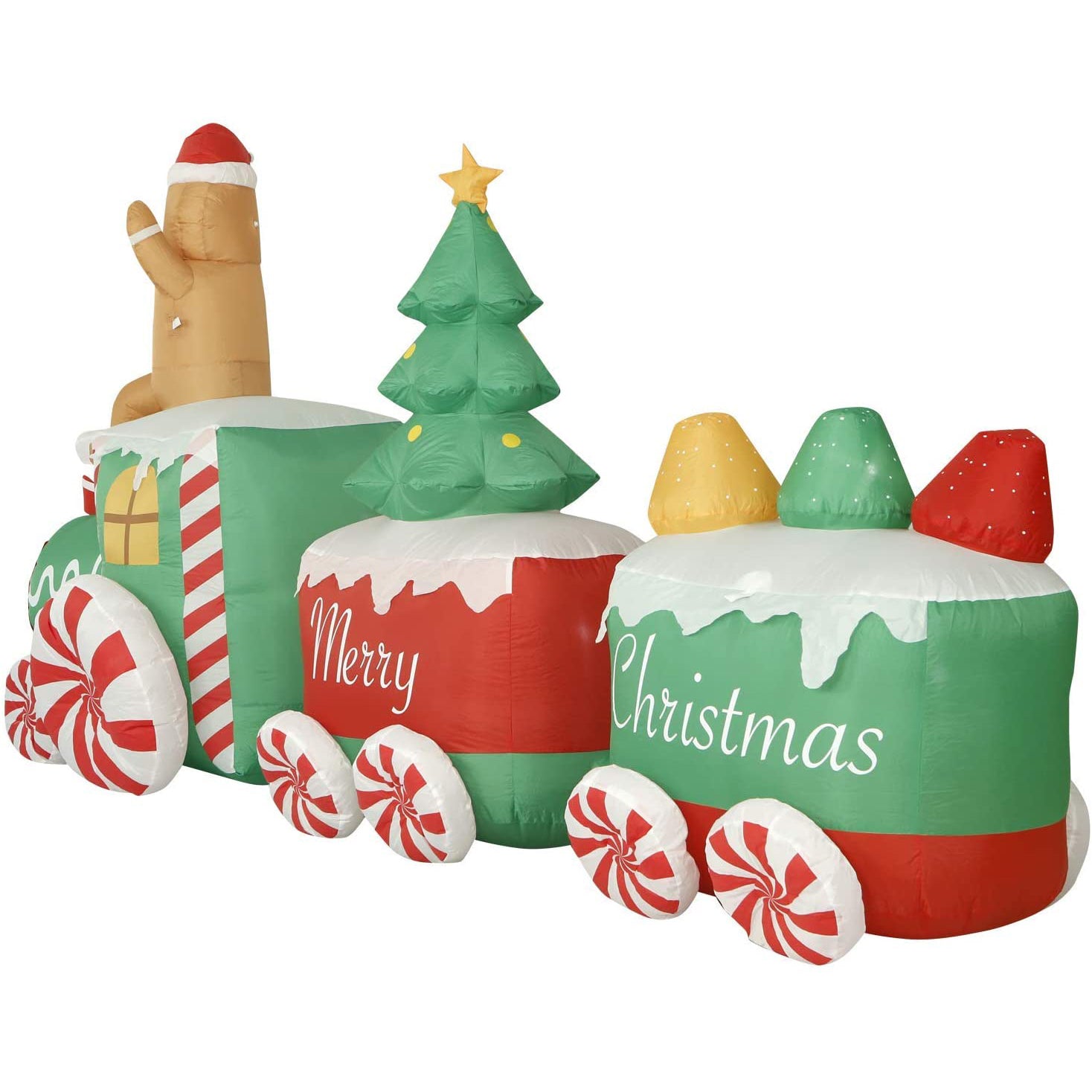 Holidayana 10 Ft Giant Inflatable Gingerbread Man Yard Decoration (For Parts)