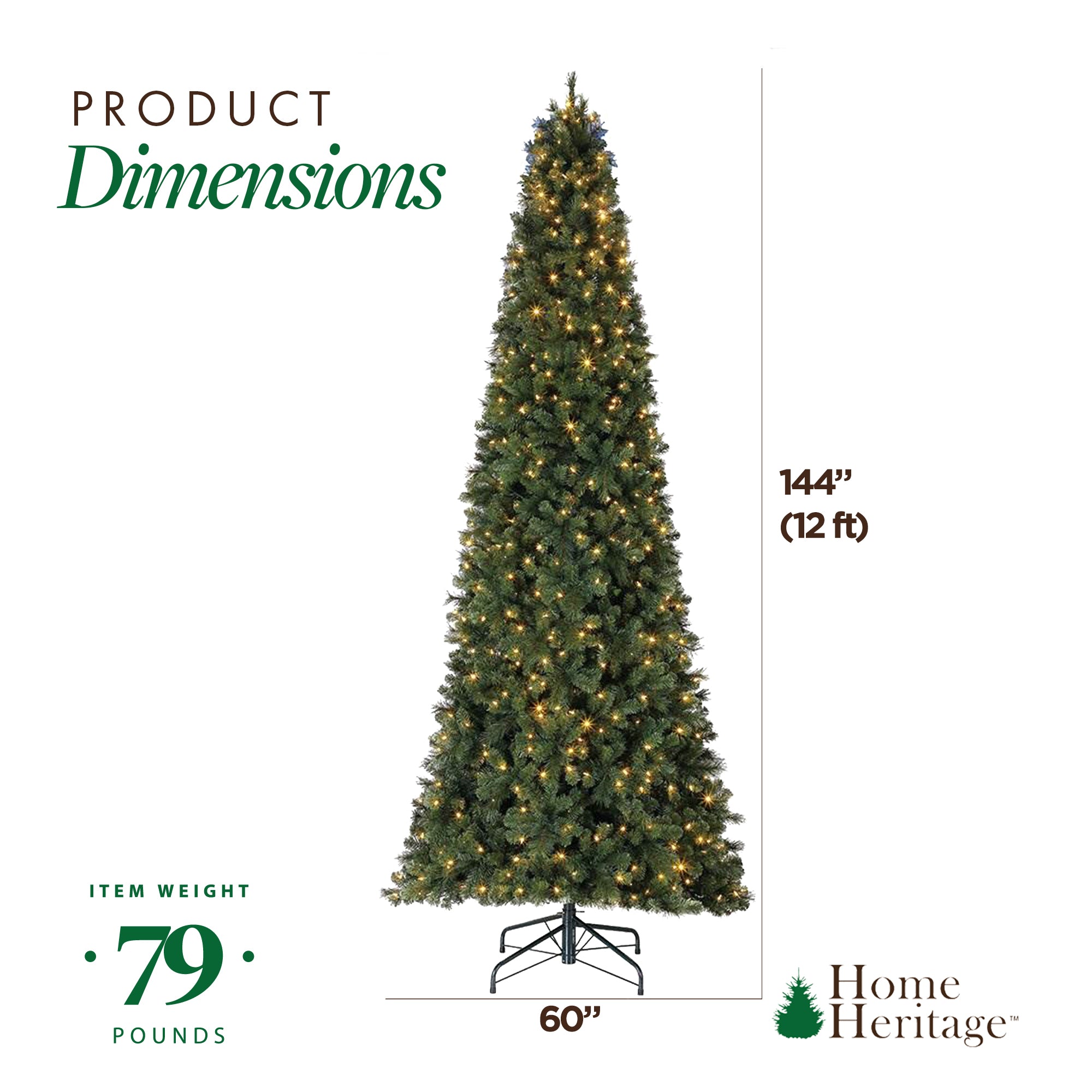 Home Heritage 12' Cashmere Quick Set Christmas Tree with Lights (For Parts) - VMInnovations
