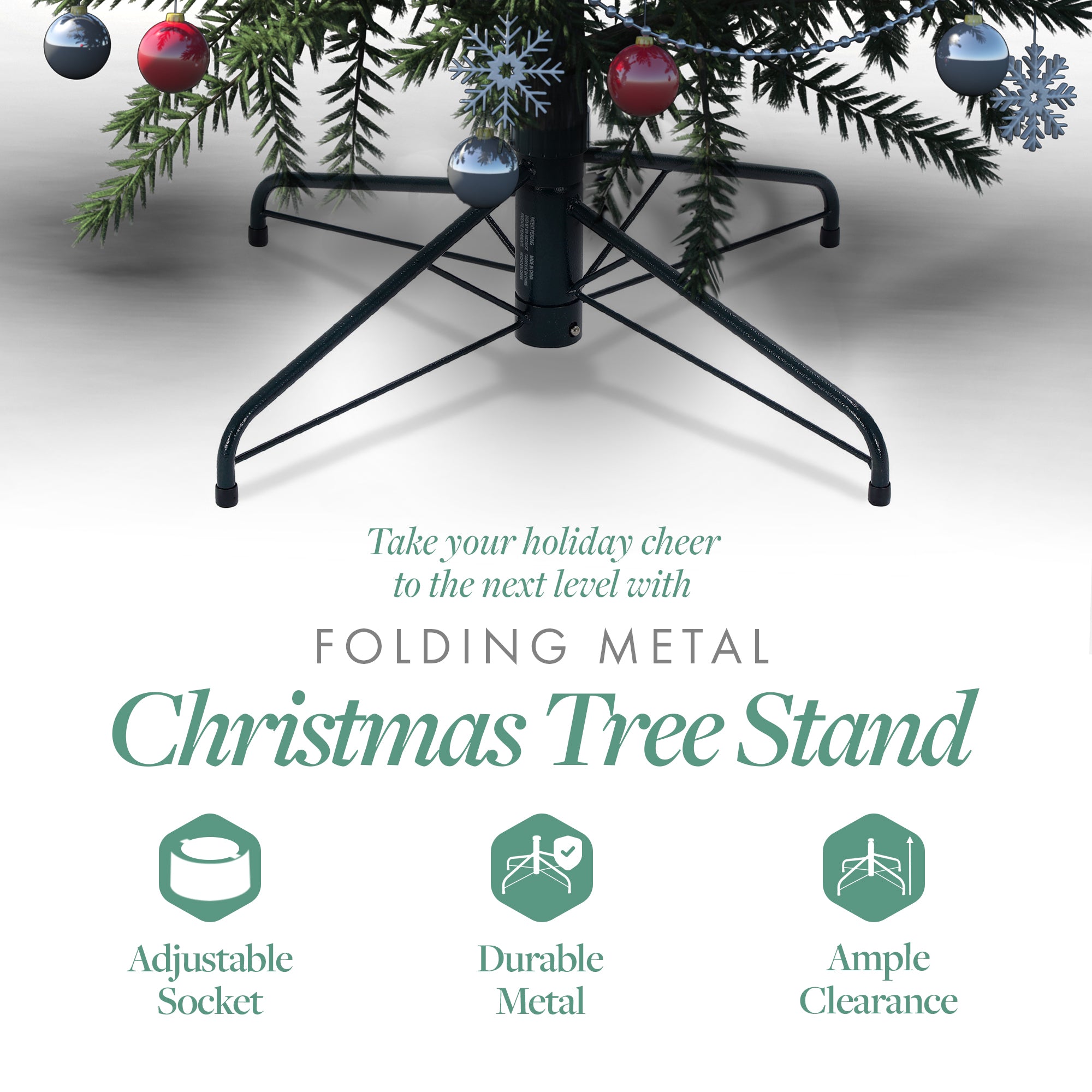 Home Heritage Folding Christmas Tree Stand, 26" Wide 1-1.5" Diameter (For Parts)