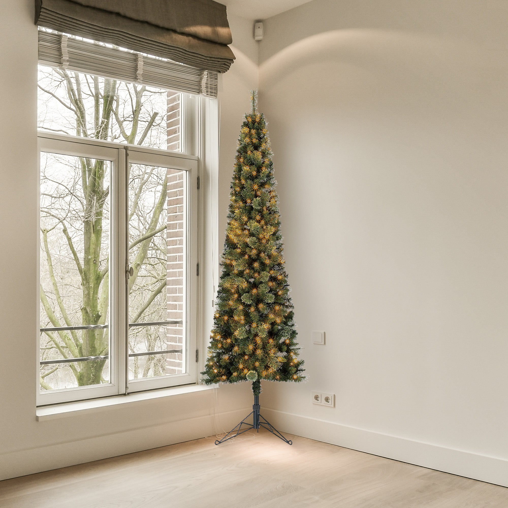 Home Heritage Cashmere 7 Ft Artificial Christmas Tree with LED Lights (Open Box) - VMInnovations