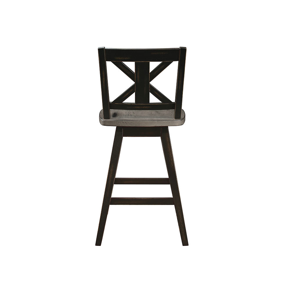 Homelegance Amsonia Decor Swivel Bar Counter Height Chair Stool, Black (2 Pack) - VMInnovations