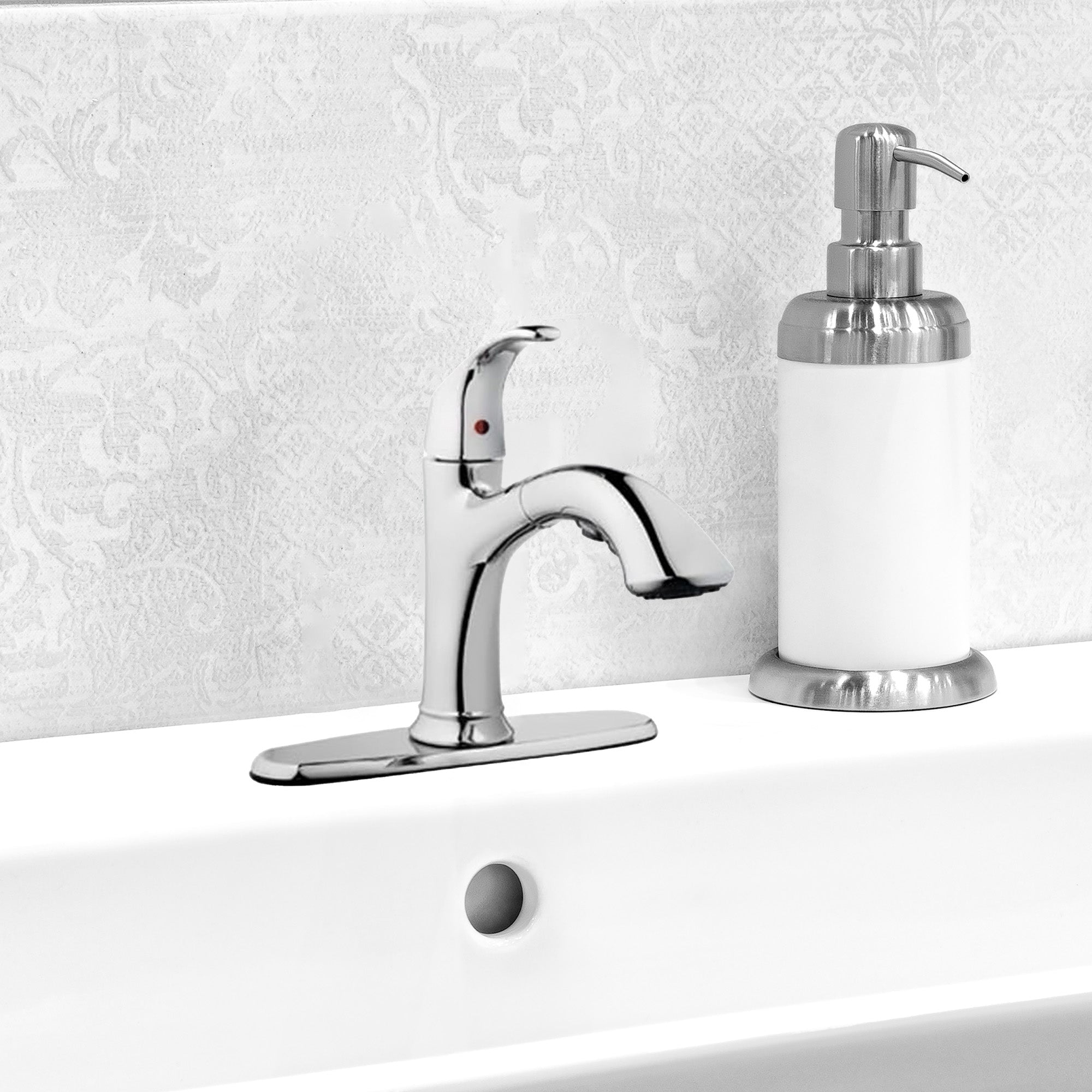 HomePointe Single Loop Handle Kitchen Faucet w/ Pull Out Spray Chrome(Open Box) - VMInnovations