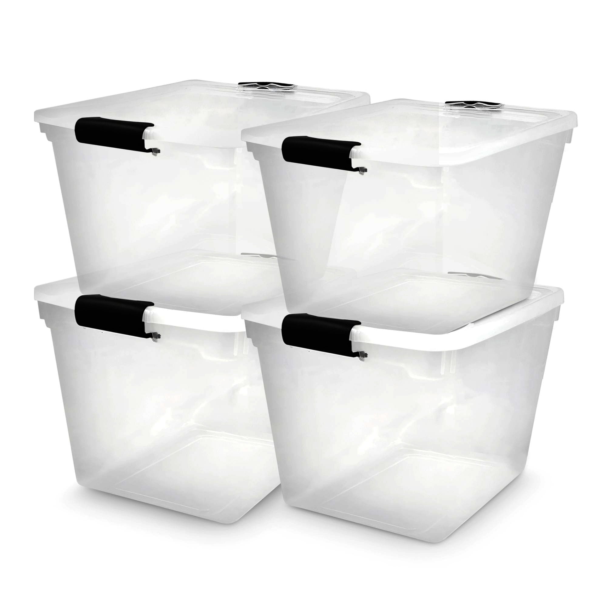 Homz Large Clear Stackable Storage Container Bin, 31 Quart, 4 Count (Used) - VMInnovations