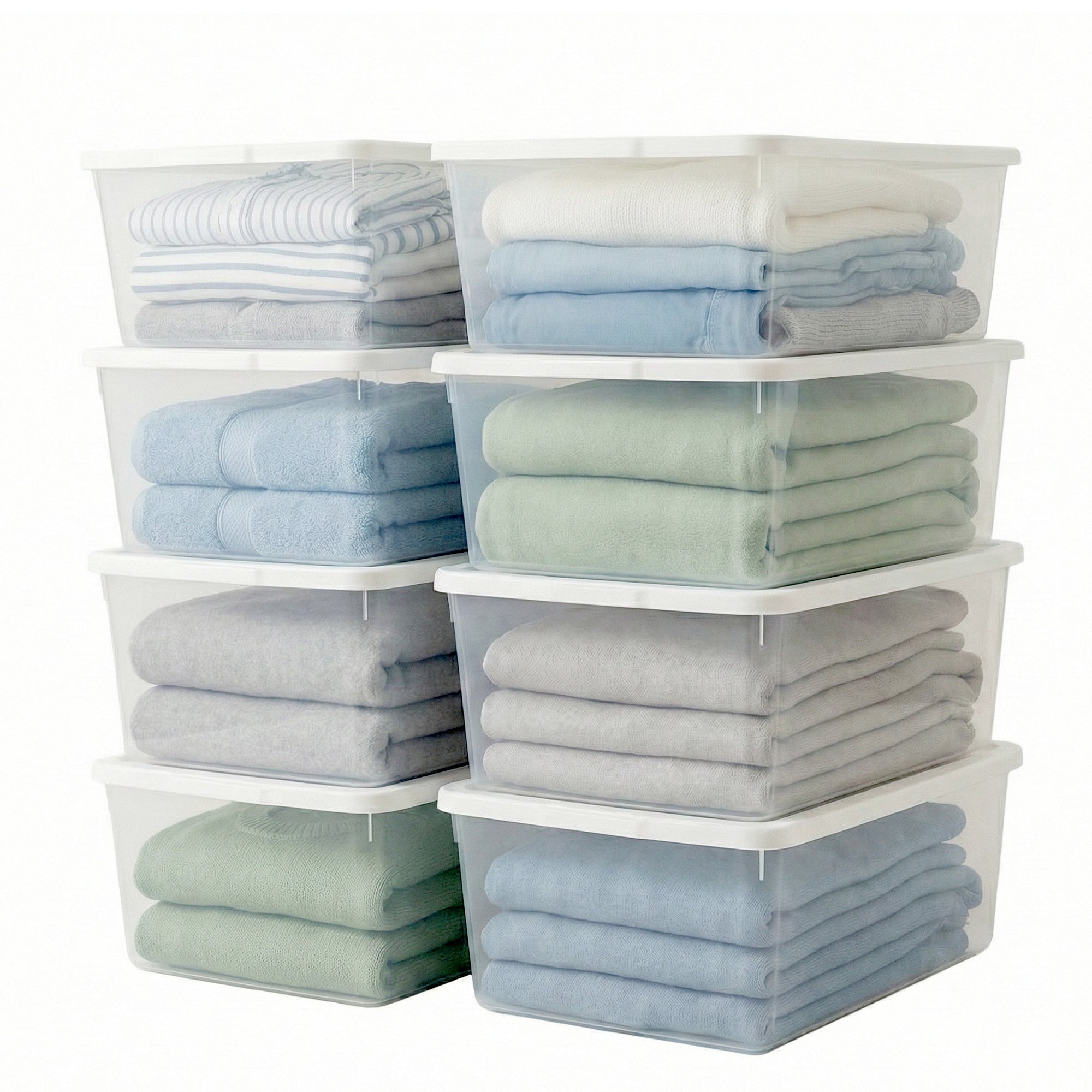 Homz 12 Qt Snaplock Clear Plastic Storage Container Bin with Secure Lid (8 Pack)