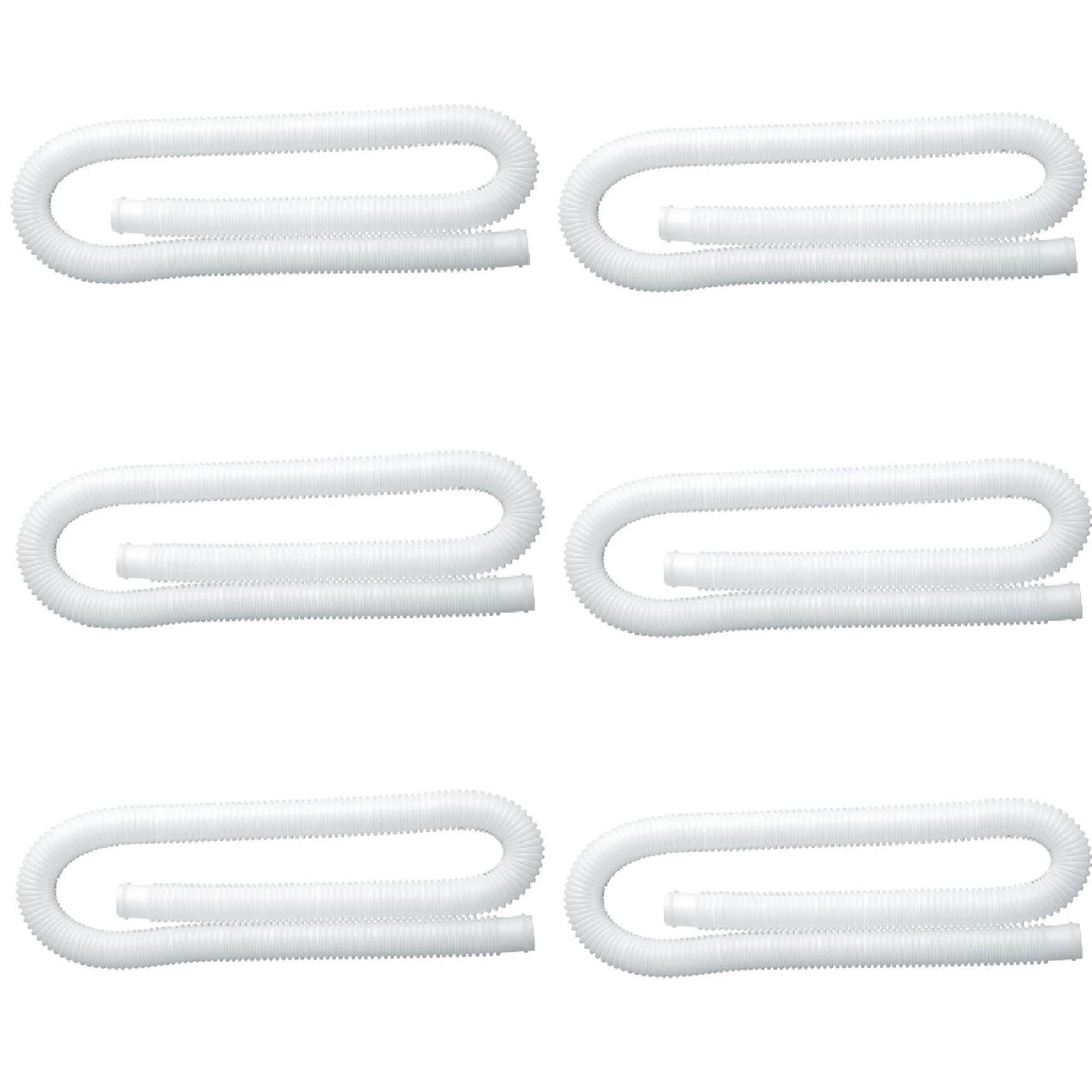Intex 1.25 Inch Diameter Accessory Pool Pump Replacement Hose 59In Long (6 Pack) - VMInnovations