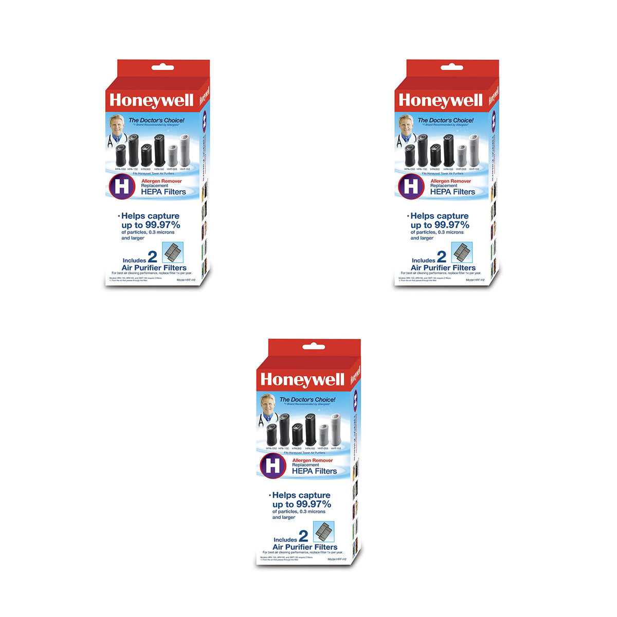 Honeywell HRF-H2 Filter H Replacement Home HEPA Allergen Air Filter (3 Pack)