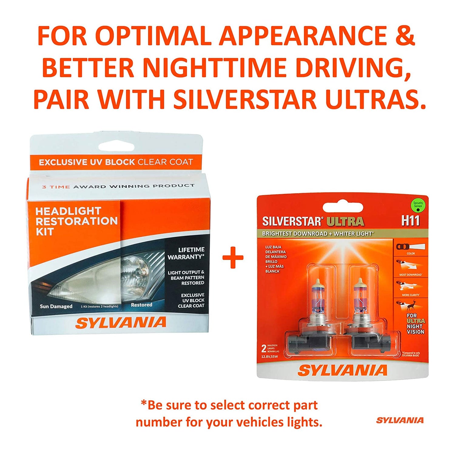 Sylvania HRK.BX Car Headlight Lens Restoration Kit Detailing Supplies (Open Box)