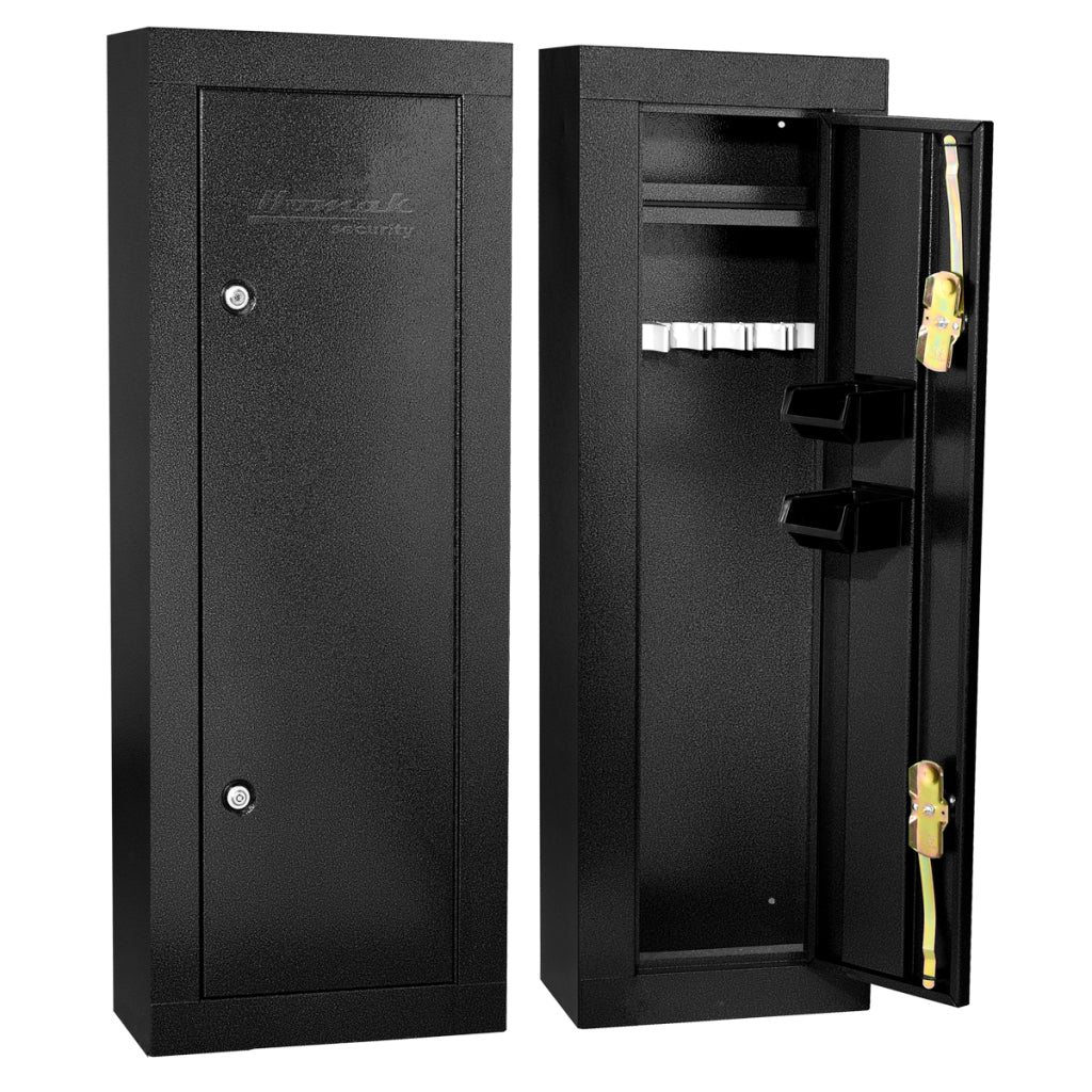 Homak 6 Gun Wall Mountable 1.2mm Steel Standing Security Cabinet Black (Damaged)