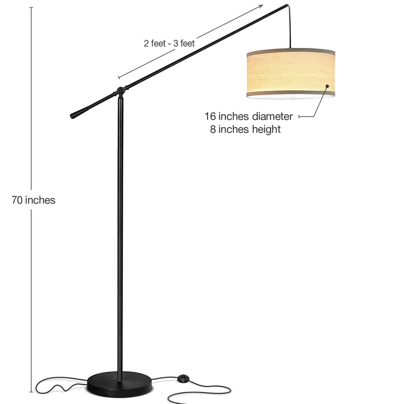 Brightech Hudson 2 Contemporary Hanging Arc Floor Lamp with LED Bulb, (2 Pack)