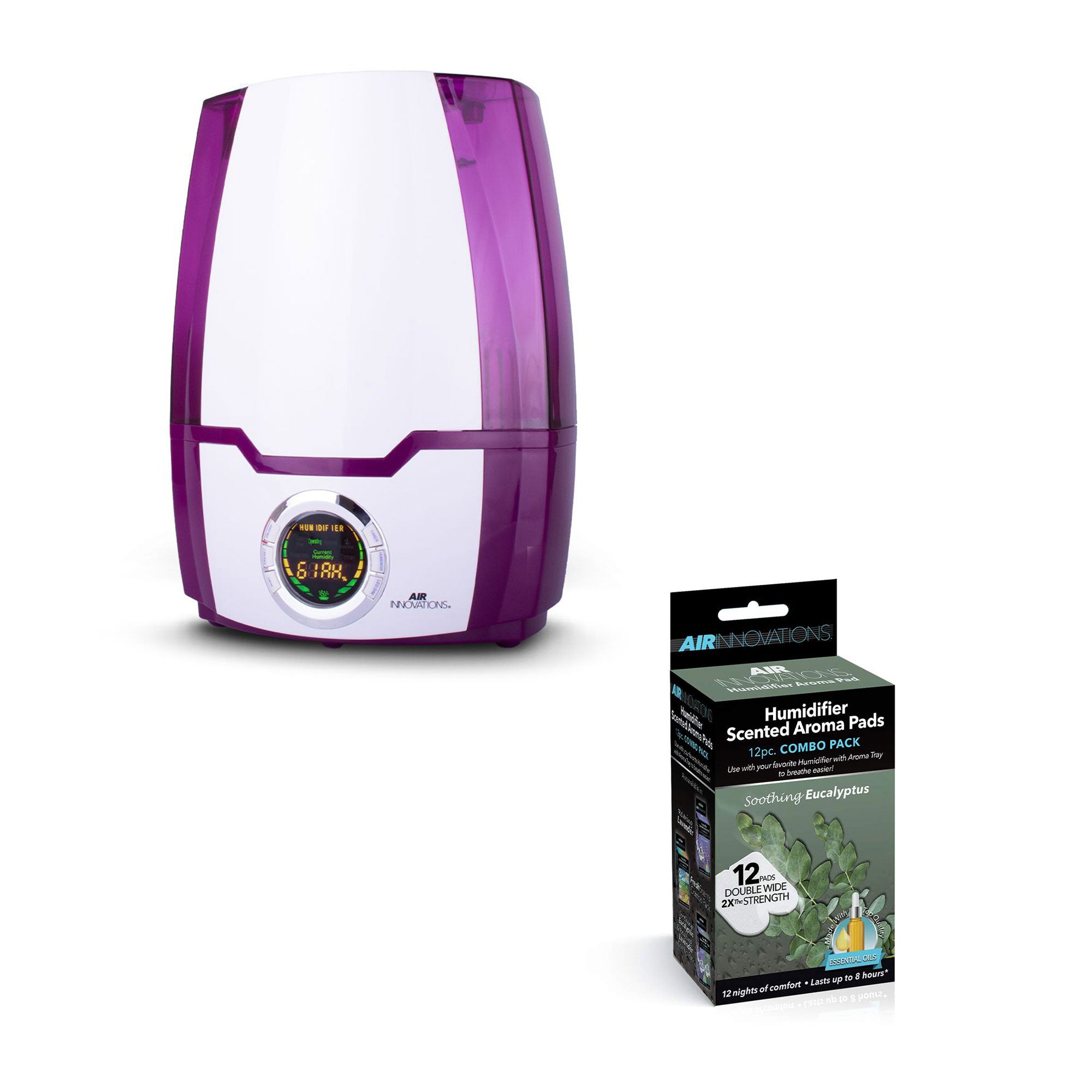 Air Innovations 1.37 Gal Cool Mist Humidifier w/ Aromatherapy Refill, Eucalyptus