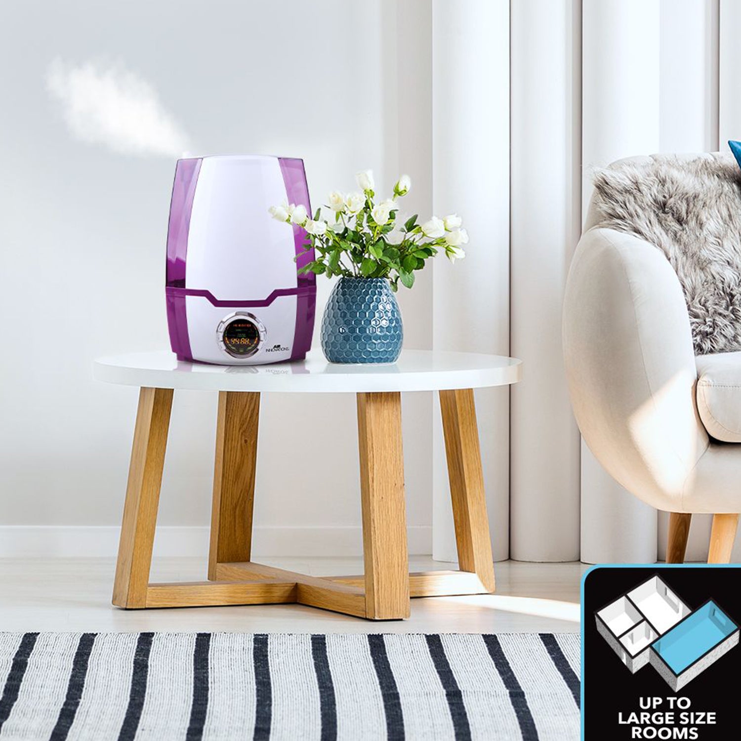 Air Innovations 1.37 Gal Cool Mist Humidifier w/ Aromatherapy Refill, Eucalyptus