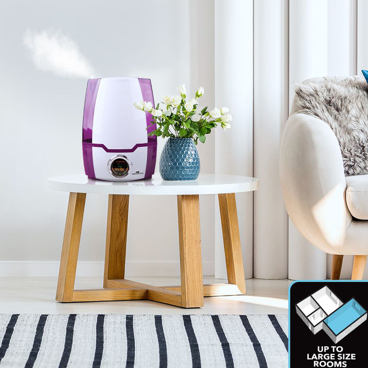 Air Innovations 1.37 Gal Cool Mist Humidifier w/ Aromatherapy Refill, Eucalyptus