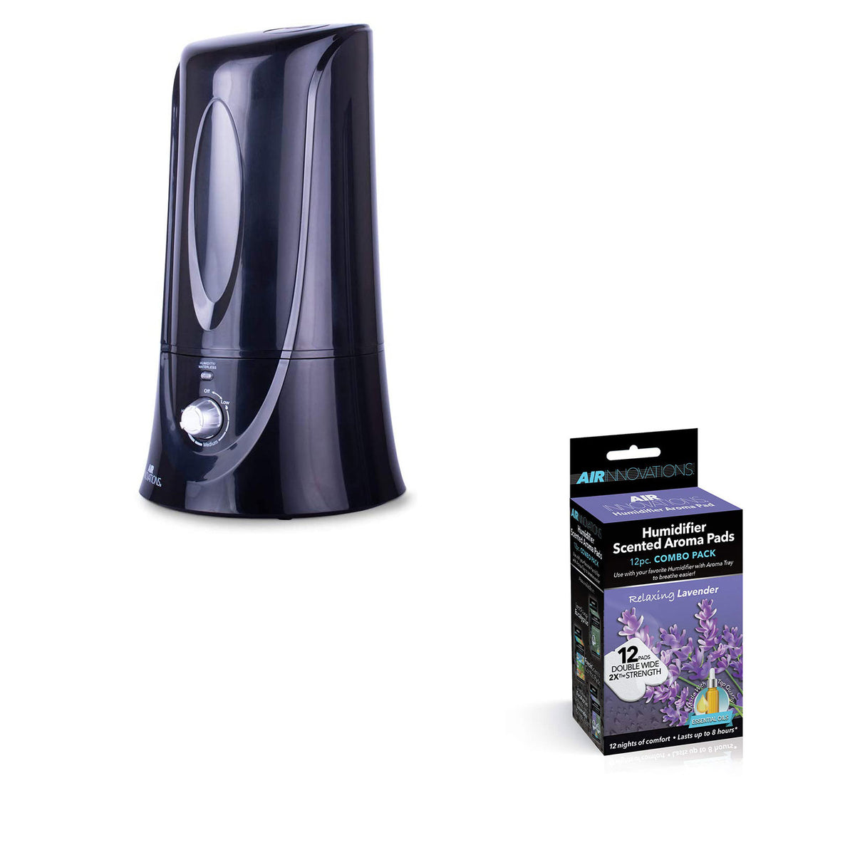Air Innovations 1.1 Gallon Cool Mist Humidifier w/ Aromatherapy Refill, Lavender